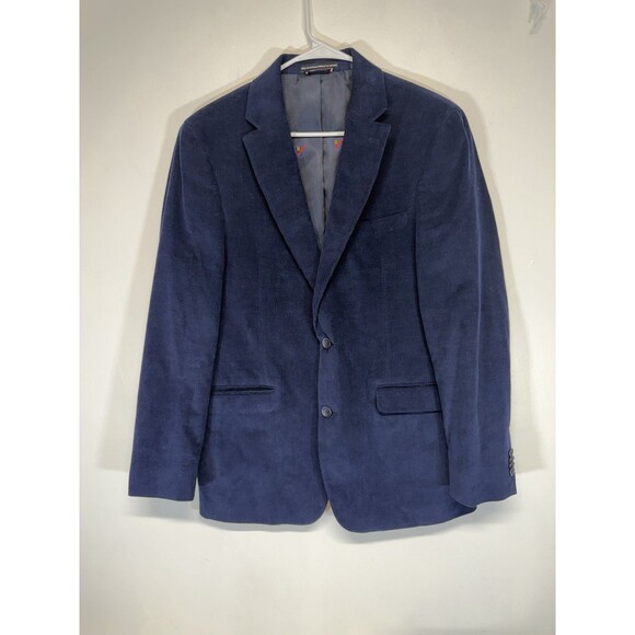 Tommy Hilfiger Men Modern-Fit Stretch Corduroy Sport Coat Cobalt Blue Cotton 40R